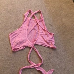 shein light pink workout tank size M